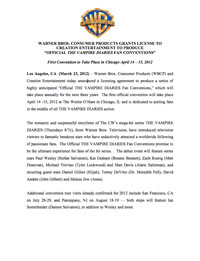 Warner Bros. Press Release